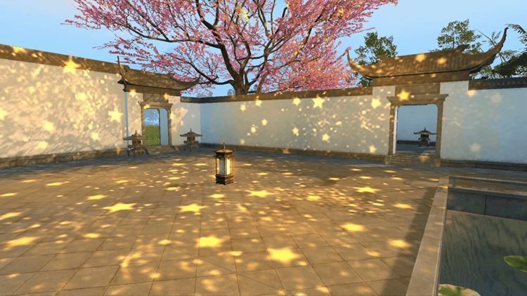 【天星璀璨】家具点亮效果展示，屋内布满流动星光，营造出星空下的梦幻场景