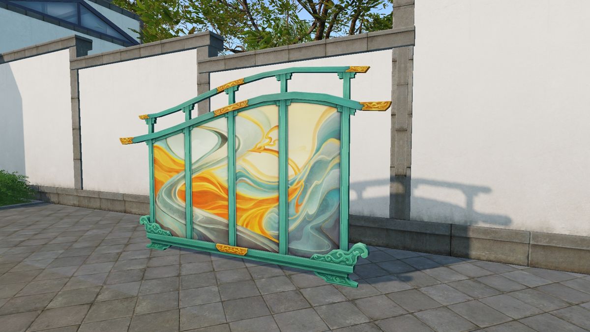 【山海绘梦】屏风立于厅堂中央，绘有山水画卷