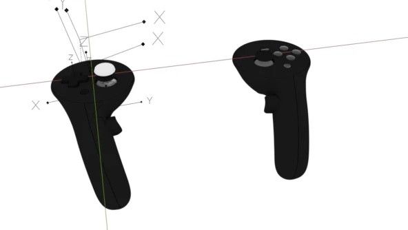 Roy手柄侧面视角图，突出握把弧度与扳机键设计，体现人体工学考量