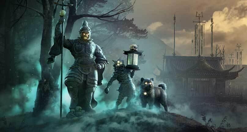 武器特写展示，包含双刀、手里剑与长弓等经典装备