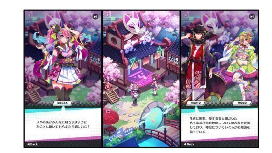 电殿神庭（DenDenGarden）概念图，展示融合日式动漫风格与未来科技感的虚拟世界场景