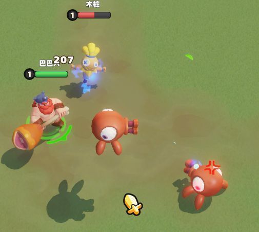 玩家正在投掷章鱼炮台，多个炮台附着在墙上自动射击敌方角色