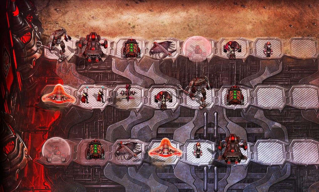 大规模战场画面，GDI坦克部队与Nod飞行单位激烈交火，爆炸特效震撼