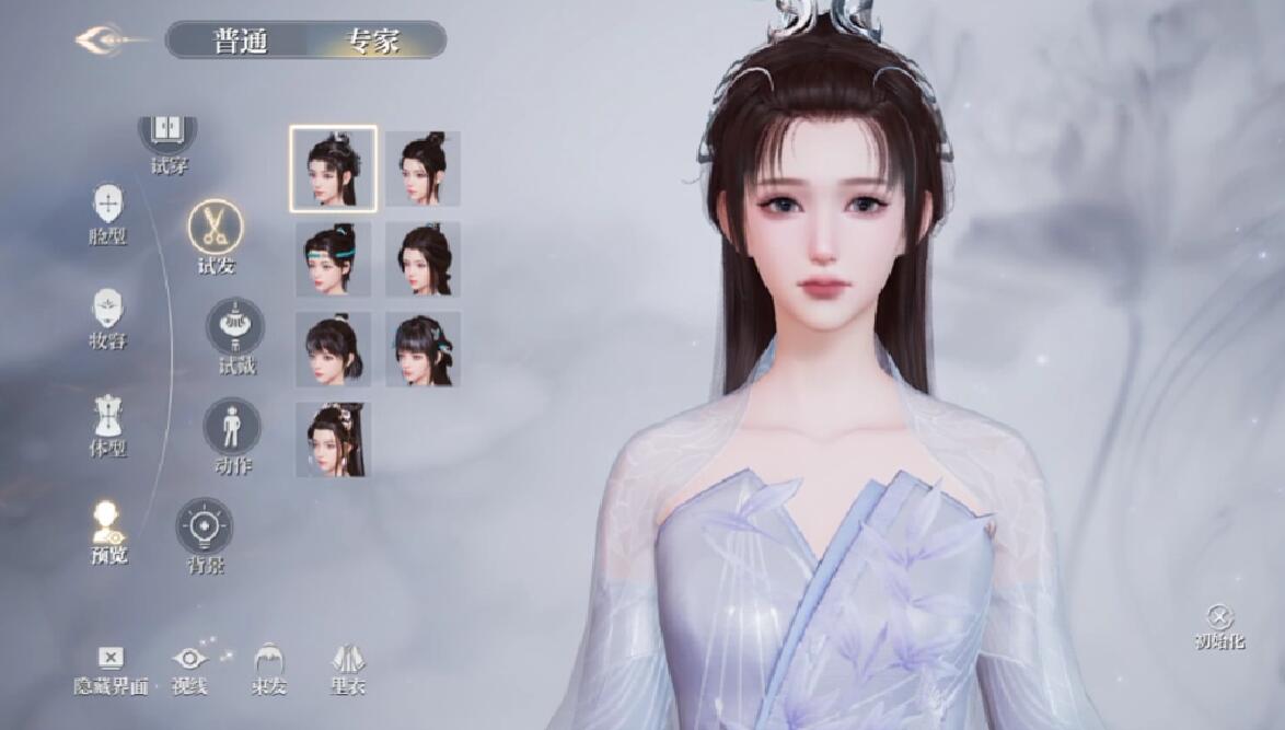 不同种族角色捏脸对比图，展示灵族、人族等面部特征差异及妆容搭配