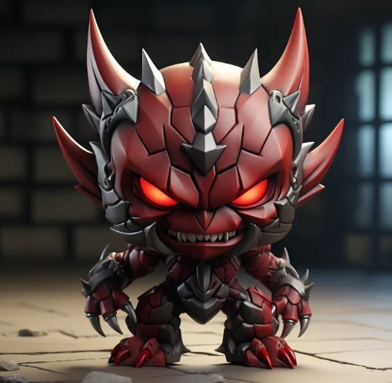 Matterlings角色设计图，展示多种拟人化生物，头部较大，造型类似Funko Pop手办，风格可爱