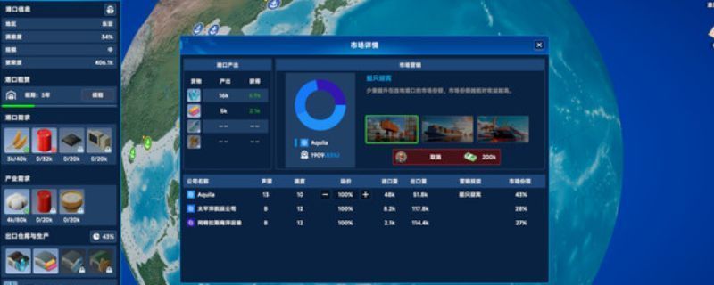 《全球霸业：海运大亨》游戏主界面展示，界面包含航线地图、船只调度面板和公司财务数据