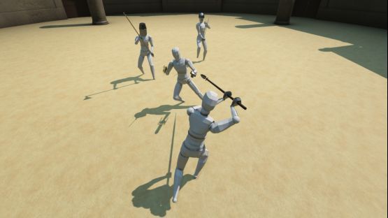 游戏内动作编辑界面截图，左侧为角色模型，右侧为动作时间轴和参数调节面板，显示玩家正在设计一套翻滚接劈砍的动作