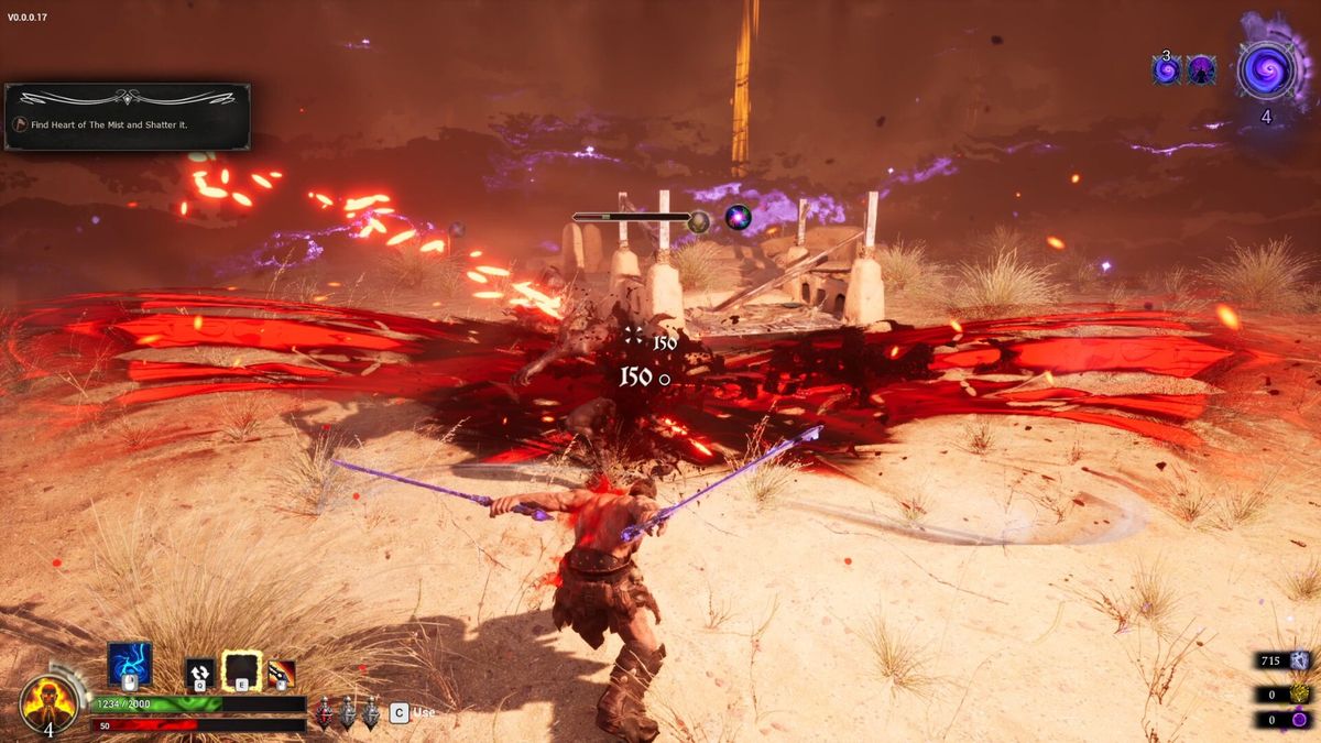 玩家在狭窄走廊中躲避Boss技能，地面布满裂痕，气氛极度紧张