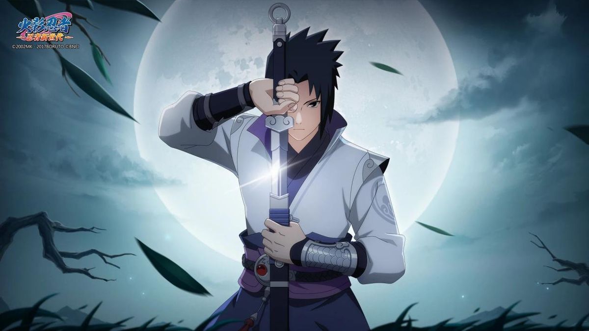 佐助技能界面展示，包含奥义、普攻、追打与被动技能图标及说明