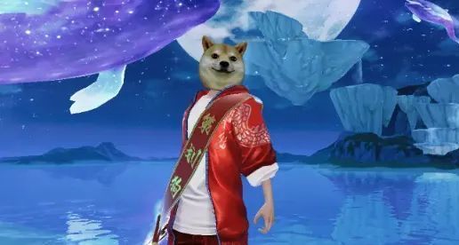 玩家围攻NPC阿明的欢乐场景，画面充满节日氛围