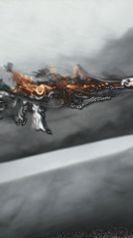 王嘉尔做出战斗姿态，手中武器化为墨龙缠绕，一击挥出引发水墨爆炸