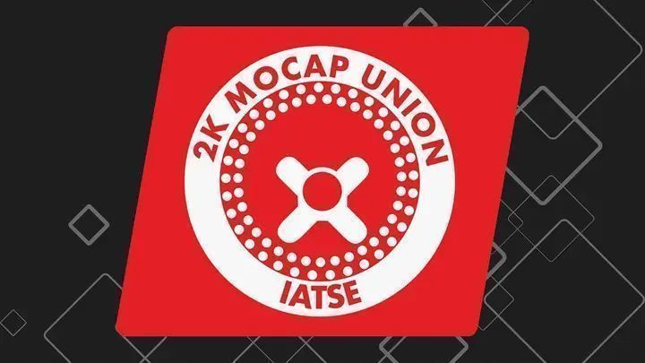 2K动作捕捉工作室外景，现代建筑风格，门口立有公司标识牌