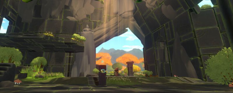 《Unpetrified：Echoes of Nature》游戏主视觉图，画面呈现神秘森林中的石像与自然共生的奇幻场景