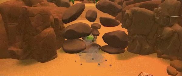 魔像穿越一片盛开的花海，身后留下生机勃勃的痕迹，天空中飞鸟成群，展现出自然复苏的景象