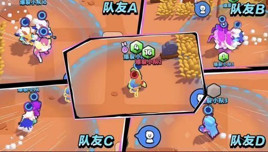 5V5对战模式示意图，两支队伍在地图中激烈交锋，展现团队配合与战术布局