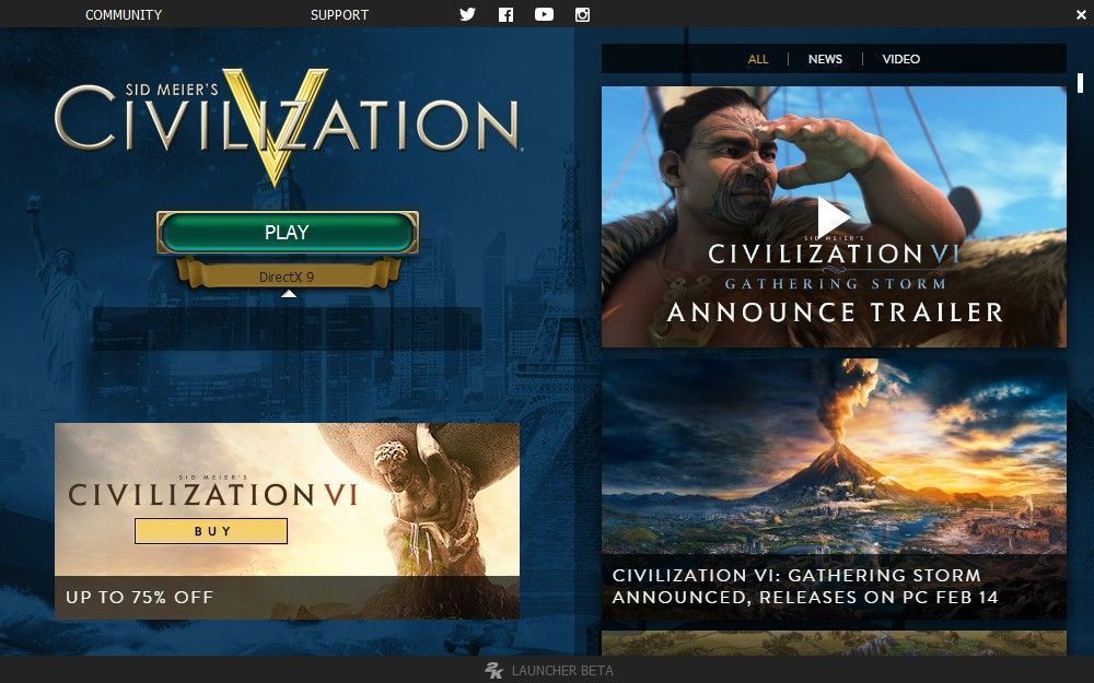 2K启动器界面截图，显示已停止服务提示，背景为暗色调搭配品牌LOGO