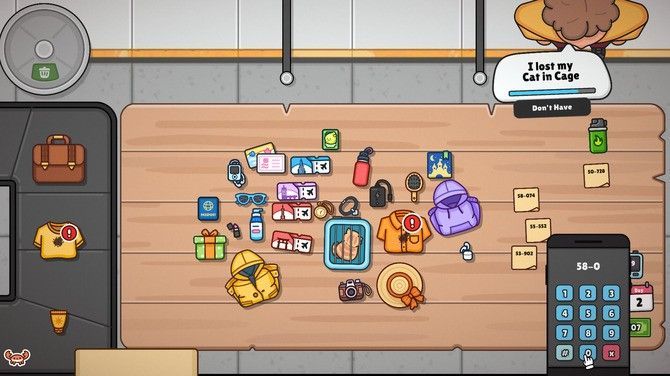 玩家在游戏中查看一名顾客的认领申请，对话框显示其焦急神情与可疑说辞