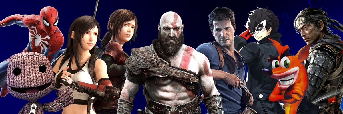 IGN发布的PlayStation史上最佳游戏榜单前100-81名列表，背景为经典PS游戏画面拼接，充满怀旧与科技感