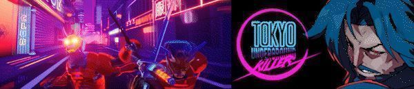 主角小林在昏暗巷道中潜行，红色双眼在黑暗中闪烁，周围是涂鸦与霓虹灯牌