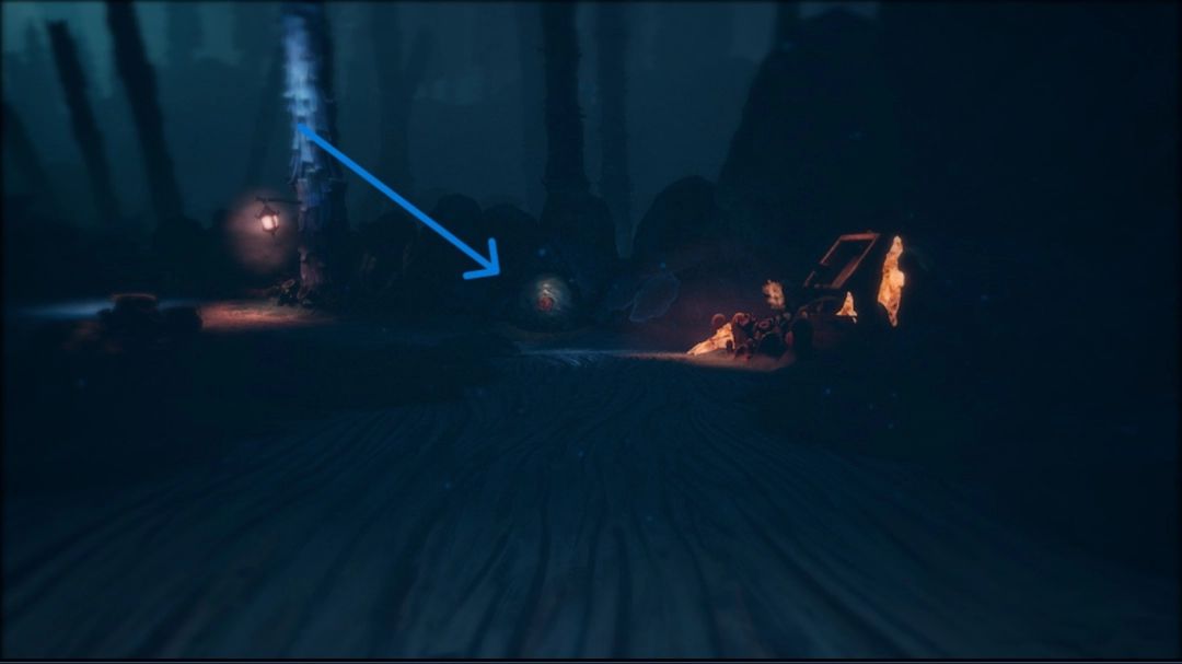 一张黑胶唱片放置在煤渣堆旁，标签上写着‘钓魂夫的秘密’字样