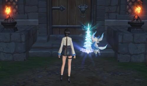 玩家角色正在市政厅屋顶边缘跳跃，背景为诺丁城全景，飞檐下隐约可见宝箱闪光