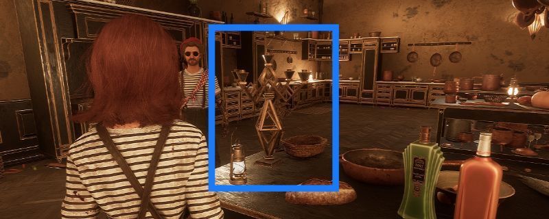 刷头村外观场景，一条小路通向写有'Turn Back'木牌的入口，周围布满破旧房屋与杂草