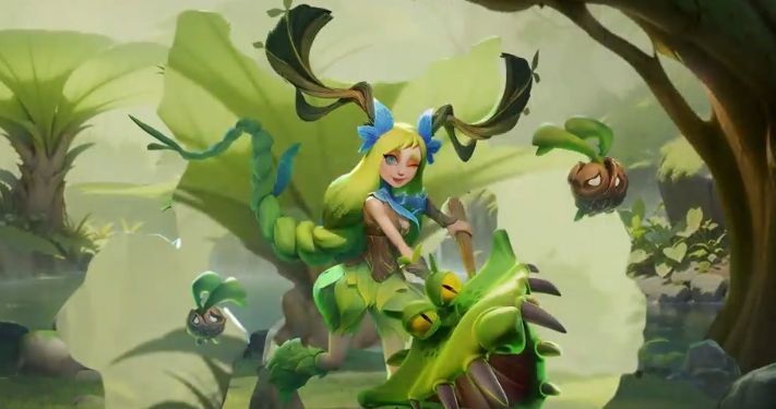 茜莉丝挥动法杖召唤大量小兵，石诺守护在她身前