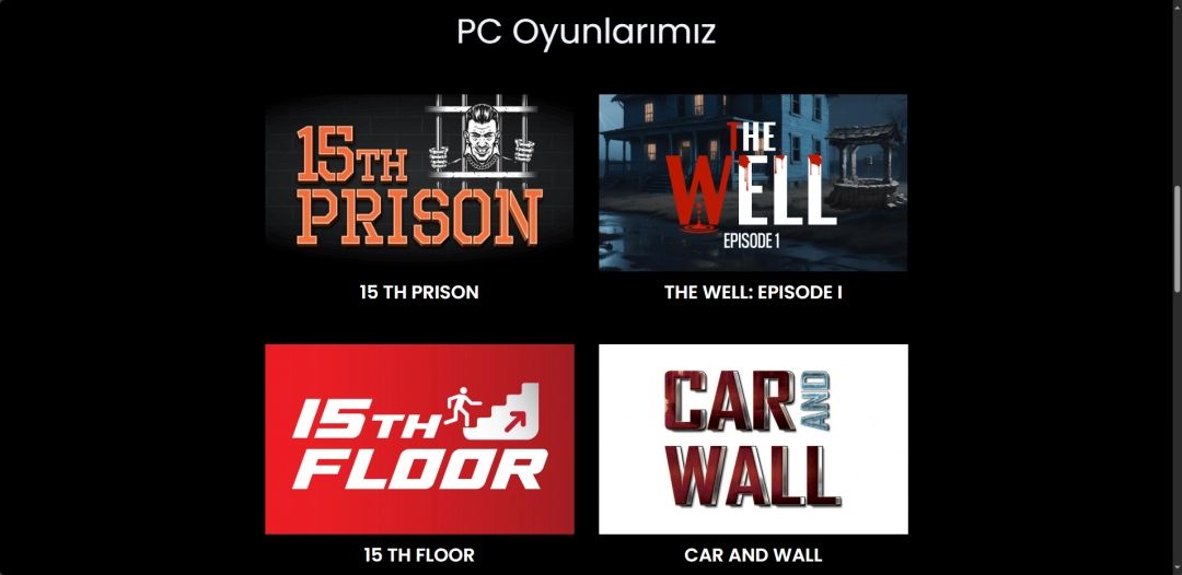 Zettanium官网页面截图，展示《第十五监狱》项目入口，界面简洁，突出游戏LOGO与背景图