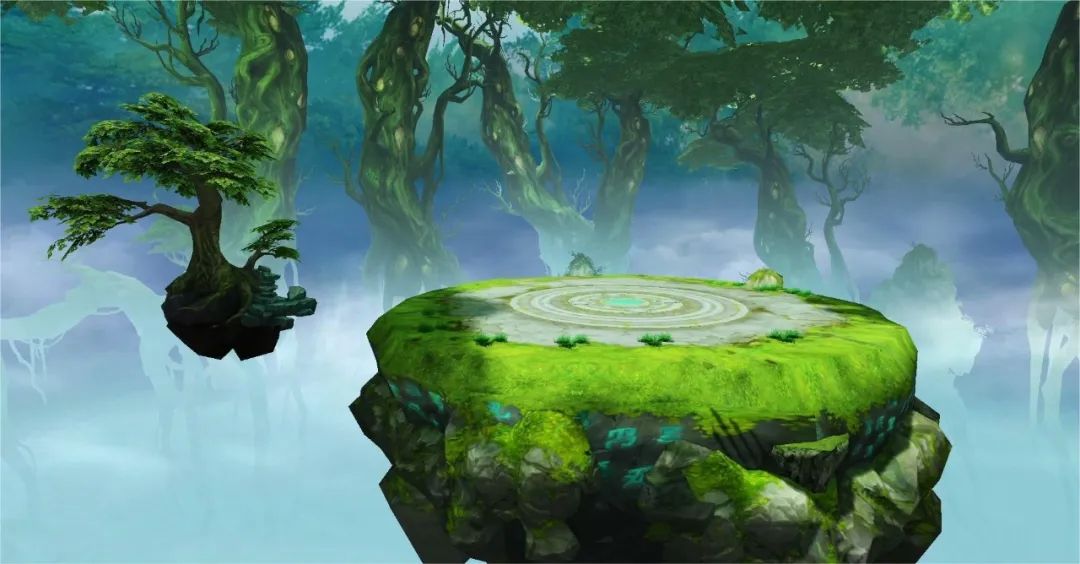 团队在神秘洞窟中合作解谜，角色围绕机关站位，光芒从地面阵法中升起