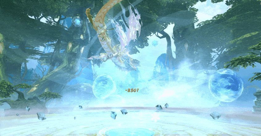 进化后的应龙破石而出，全身散发金色光辉，双翼展开遮天蔽日