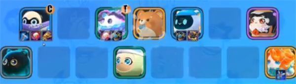 蛋仔派对碰碰棋推荐阵容角色列表截图，清晰展示各棋子名称与数量