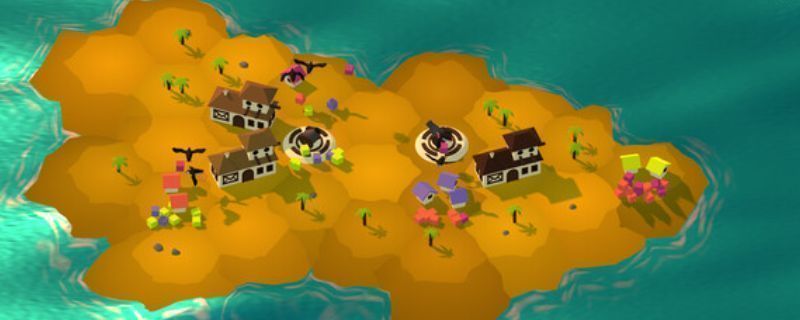 《Puffin Parcel Post》游戏主界面展示，画面风格清新，海鹦角色正在处理包裹，背景为北欧风情邮局