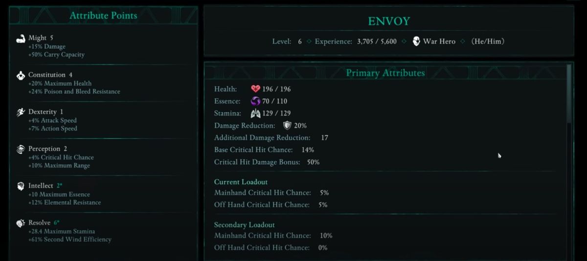 《宣誓》角色创建界面截图，右上角清晰显示可选择‘他/他’‘他们/他们’等代词选项