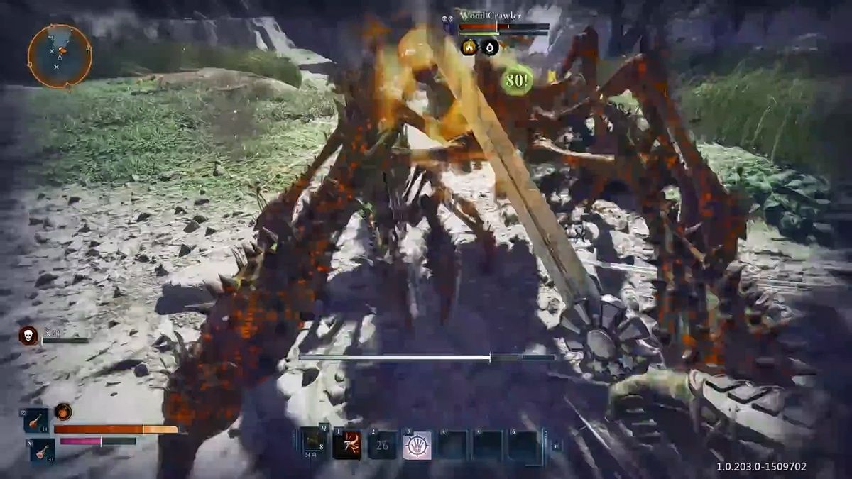 主角攀爬悬崖，动作流畅自然