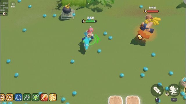 角色开启‘火焰披风’技能，周身燃起烈焰，周围敌人持续掉血并被击退