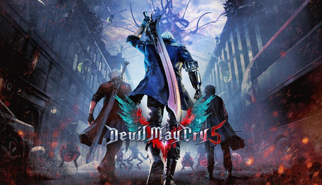 Capcom公司标志与多款热门游戏封面拼贴图，包括《生化危机》《鬼武者》《龙之信条》等，展现其经典IP阵容