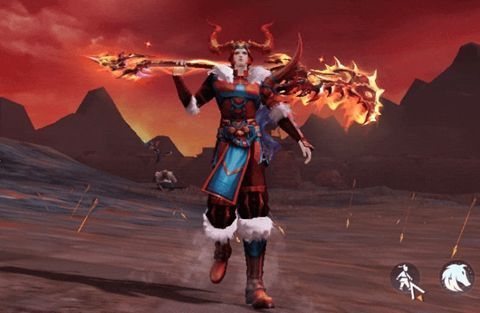 玩家角色在城门口摆出扛刀动作，周围其他玩家驻足围观，气氛热烈