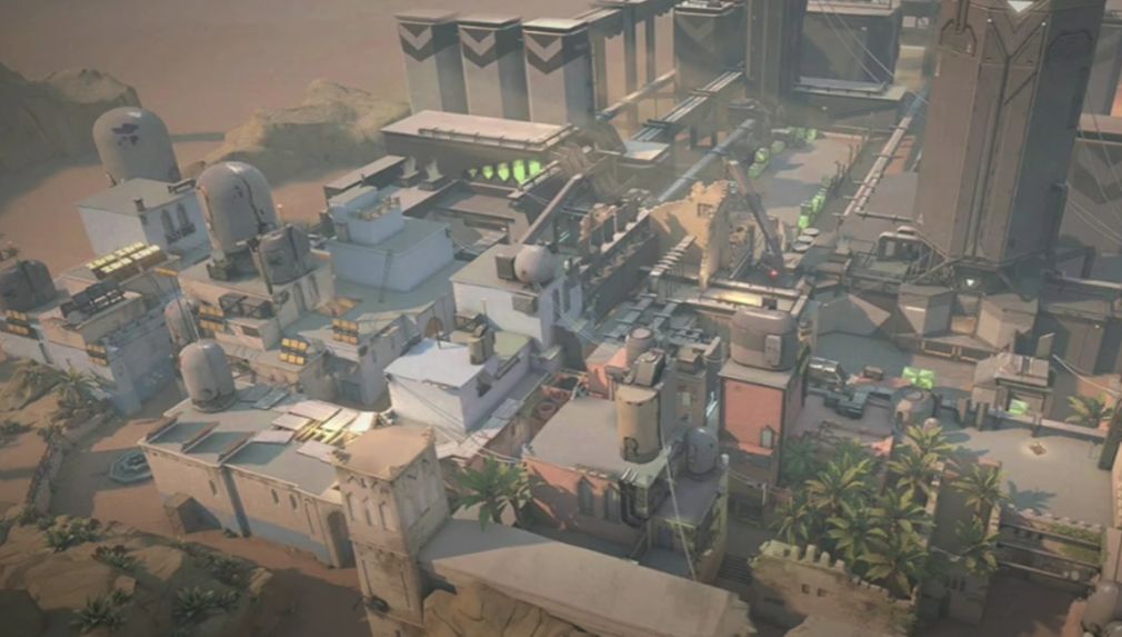 森寒冬港地图局部，清晰标注飞索点位与高台狙击位置