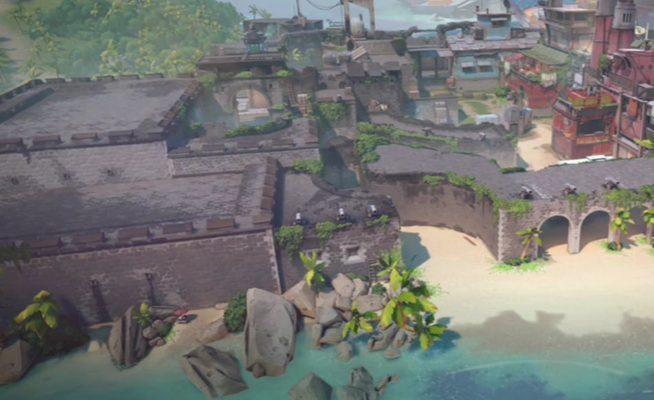 霓虹町地图夜景视角，展现密集集装箱区与关键包点位置