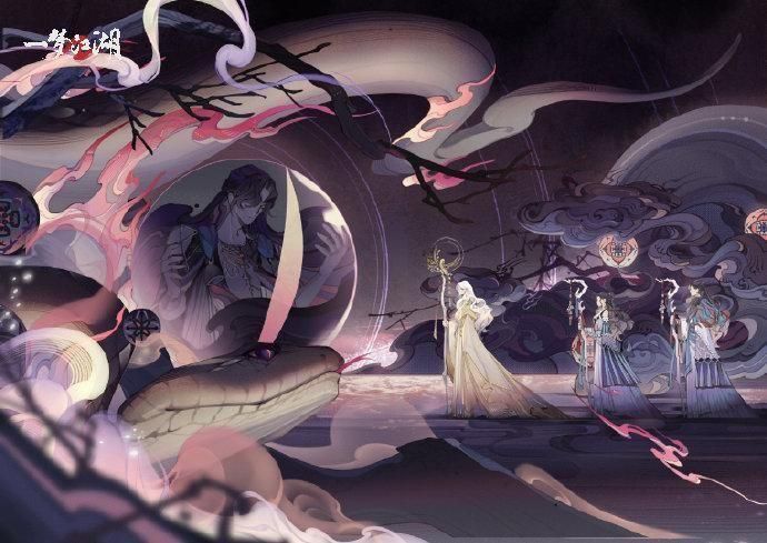 几位角色围站在荒屋前，墙上赫然写着血书，气氛沉重而悲壮