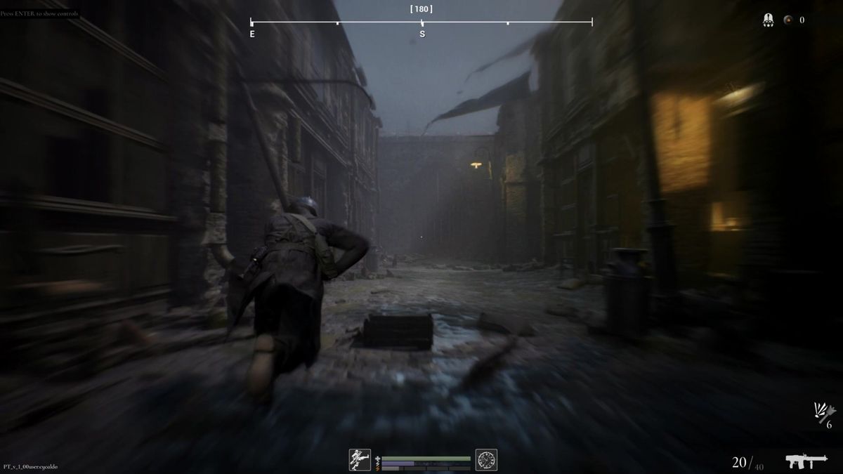 游戏中城堡内部场景，石柱林立，光影昏暗，充满哥特式建筑细节与神秘符文