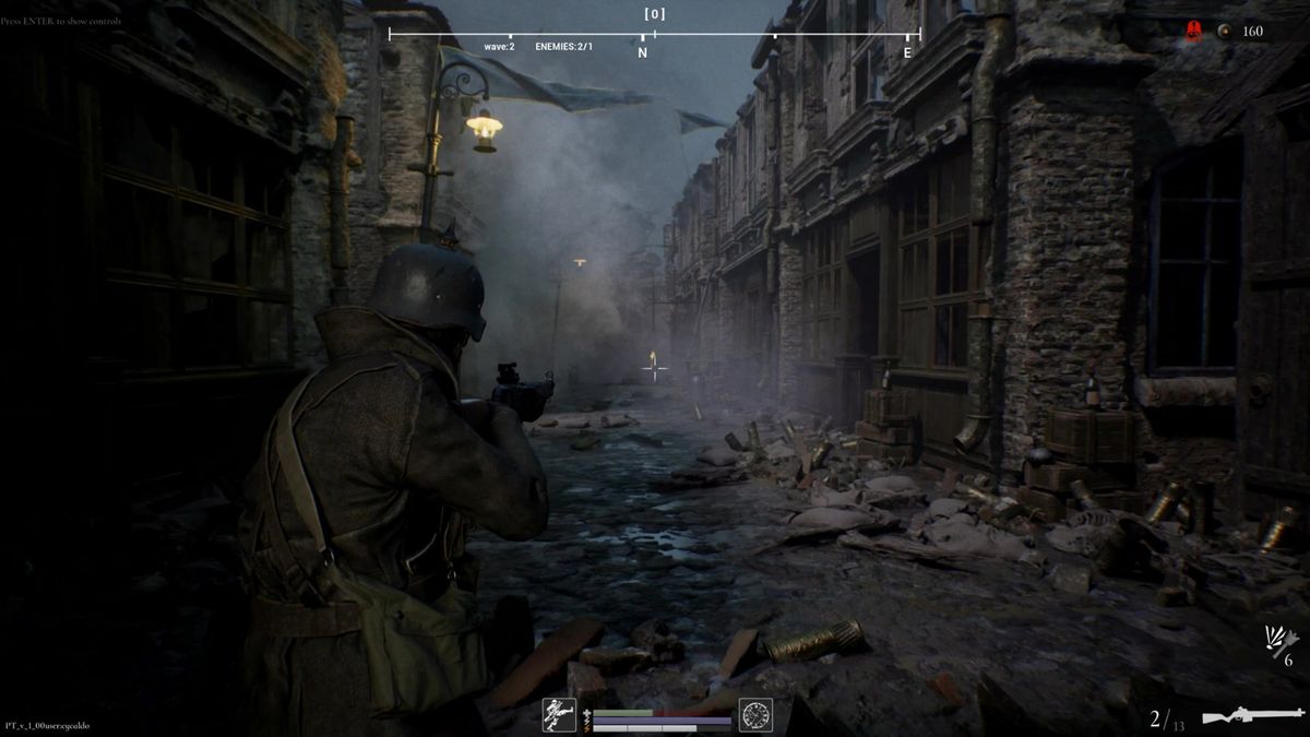 玩家在沼泽地带潜行，利用灵视能力发现隐藏敌人