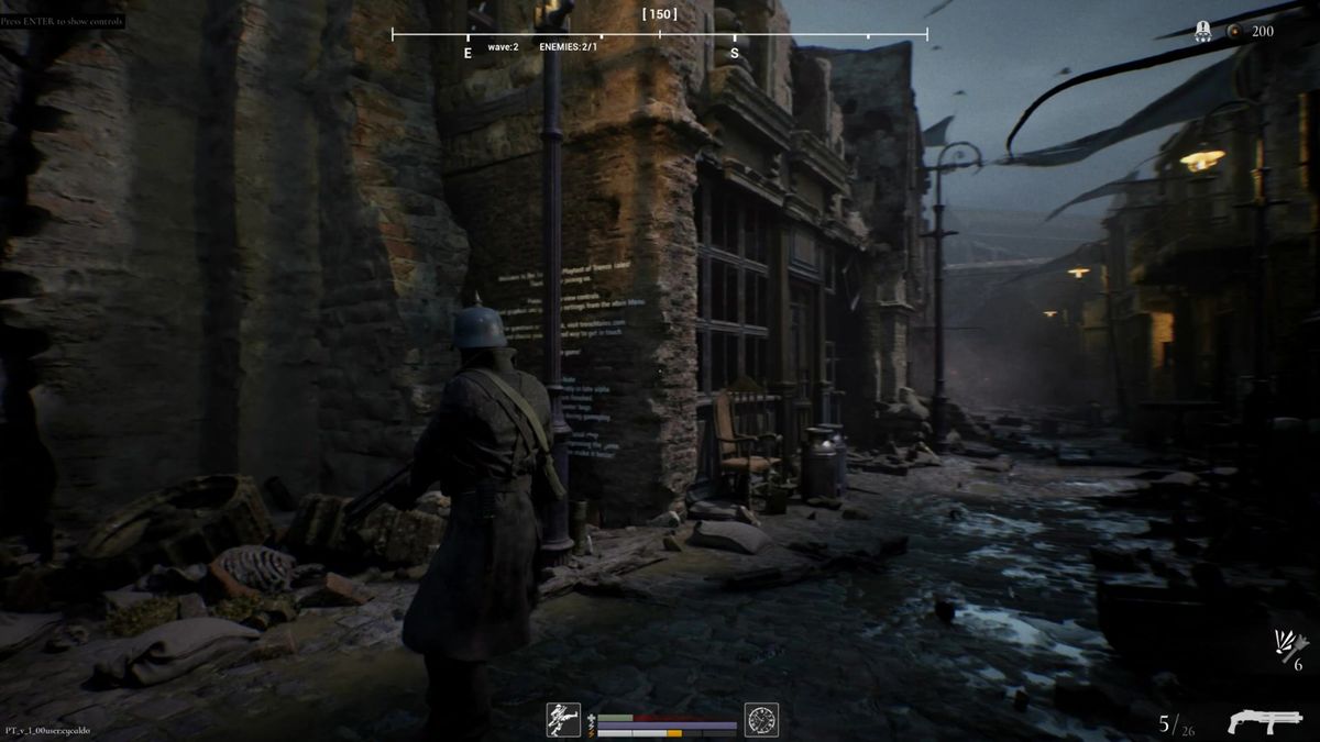 战壕内部细节展示，泥泞地面、铁丝网与残破装备营造真实战场感