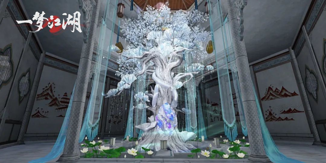 霞举天极神树光芒四射，枝叶间流转着神秘符文，周围弟子肃立瞻仰