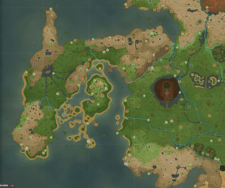 综合全图点位汇总，彩色图标区分不同类型地点，便于查阅