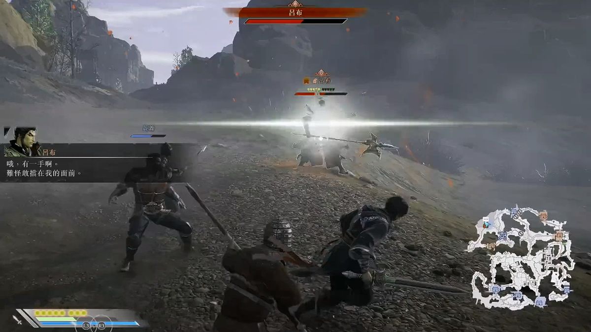 战场全景视角，两军对垒，旌旗猎猎，战鼓震天