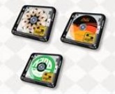 游戏界面展示三种四件套驱动图标，分别标注嘉音、原始、摇摆，下方为对应增益说明，界面科技感十足