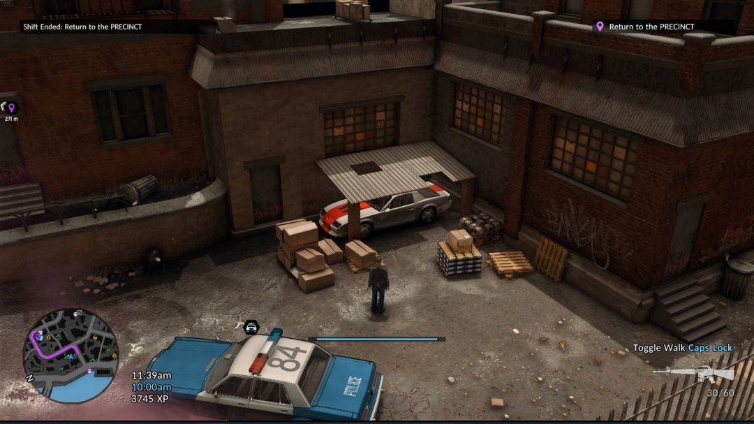 拉尼巴南部地图局部截图，红圈标注车棚位置，环境为城市边缘工业区