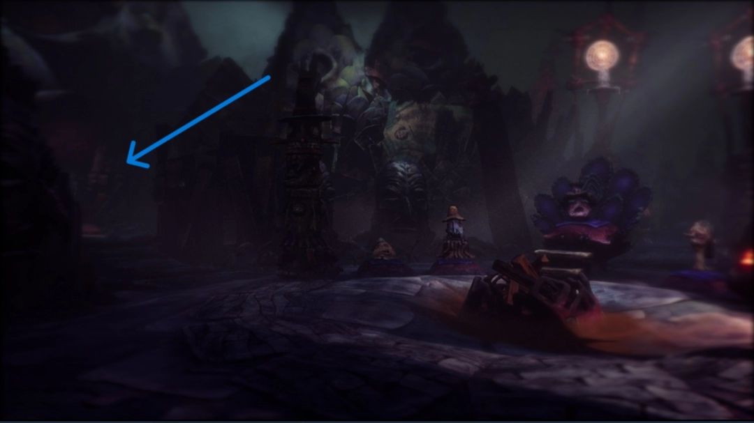 游戏中断头台场景，陶火罐角色站在刑台上准备接受斩首，氛围诡异而庄重