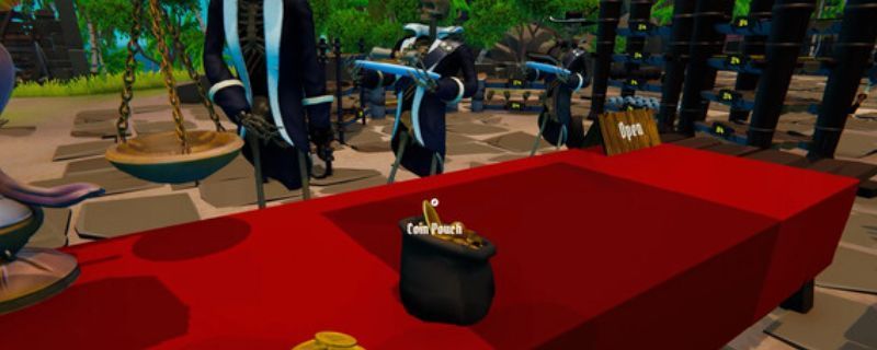 《海盗湾模拟器》游戏主界面展示，画面中是一座阴森却热闹的岛屿，漂浮着幽灵海盗，远处有酒馆和商店